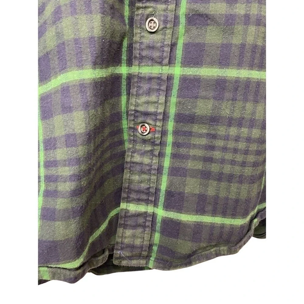 Tommy Hilfiger‎ Mens Button Down Shirt Size M Classic Fit Green Plaid
